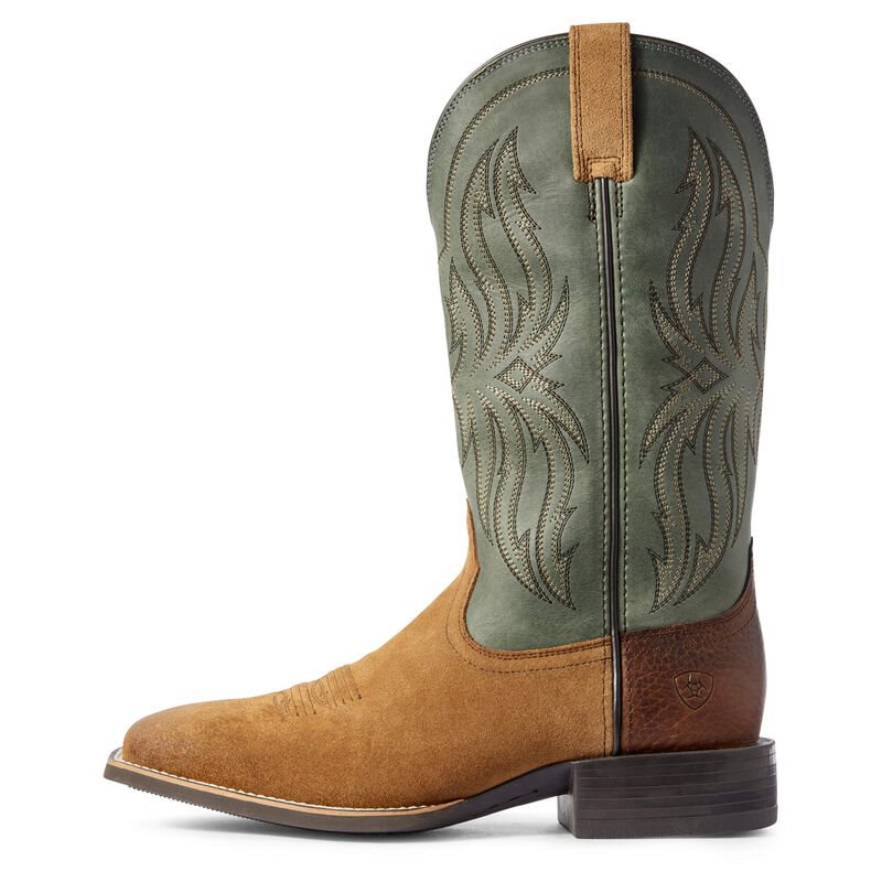 Ariat Sport Rustler Kahverengi / Yeşil Western Csizma Erkek (29964-359)